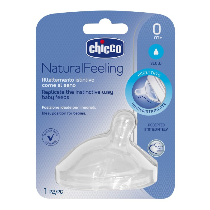 Núm Ty Natural Feeling Chicco Nghiêng Pisa Chảy Chậm (0M+)