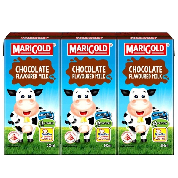 Sữa tươi Marigold, THÙNG 8 lốc 24 hộp, 200ml - Lốc 3 hộp