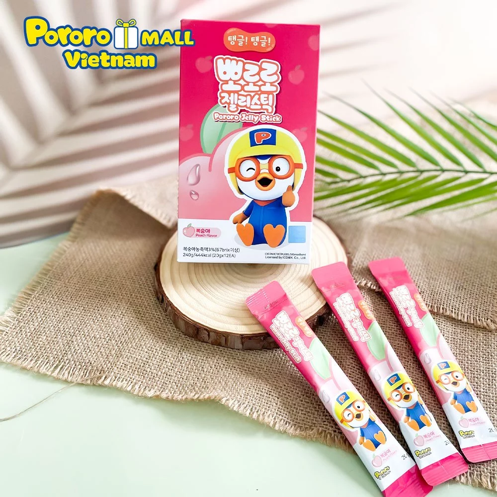 Thạch trái cây Pororo Hàn Quốc, Hộp 12 gói, 240g (2Y+)