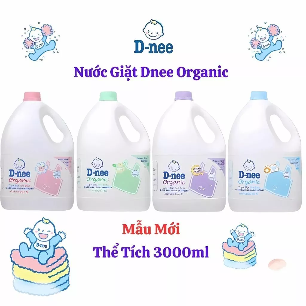 CAN LỚN Nước Giặt Xả Dnee Chính Hãng Thái Lan Can 3 Lít Đủ Các Màu