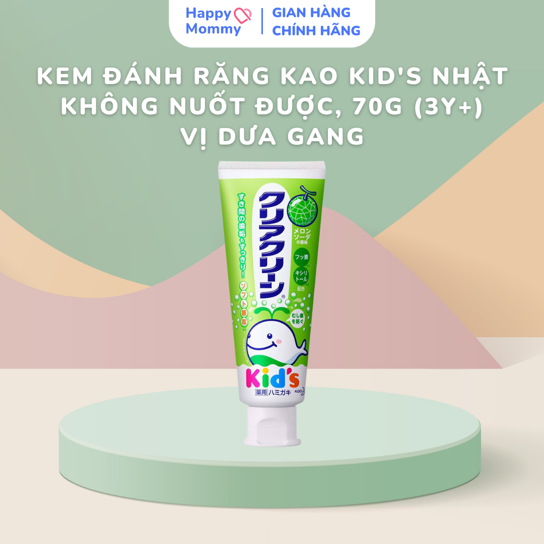 Kem Đánh Răng Kao Kid's Nhật Không Nuốt Được, 70G (3Y+)