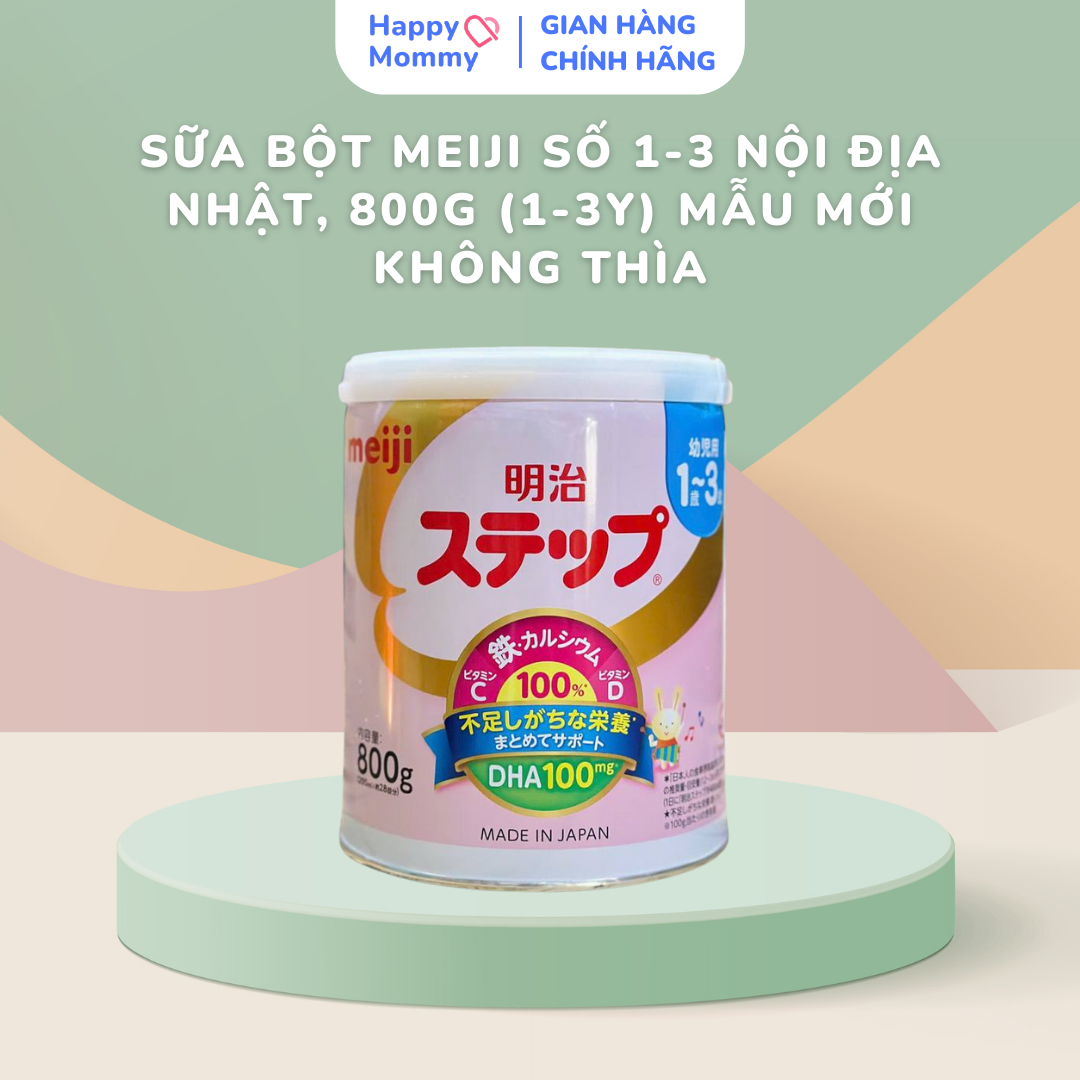 Sữa Bột Meiji Số 1-3 Nội Địa Nhật, 800G (1-3Y) MẪU MỚI KHÔNG THÌA