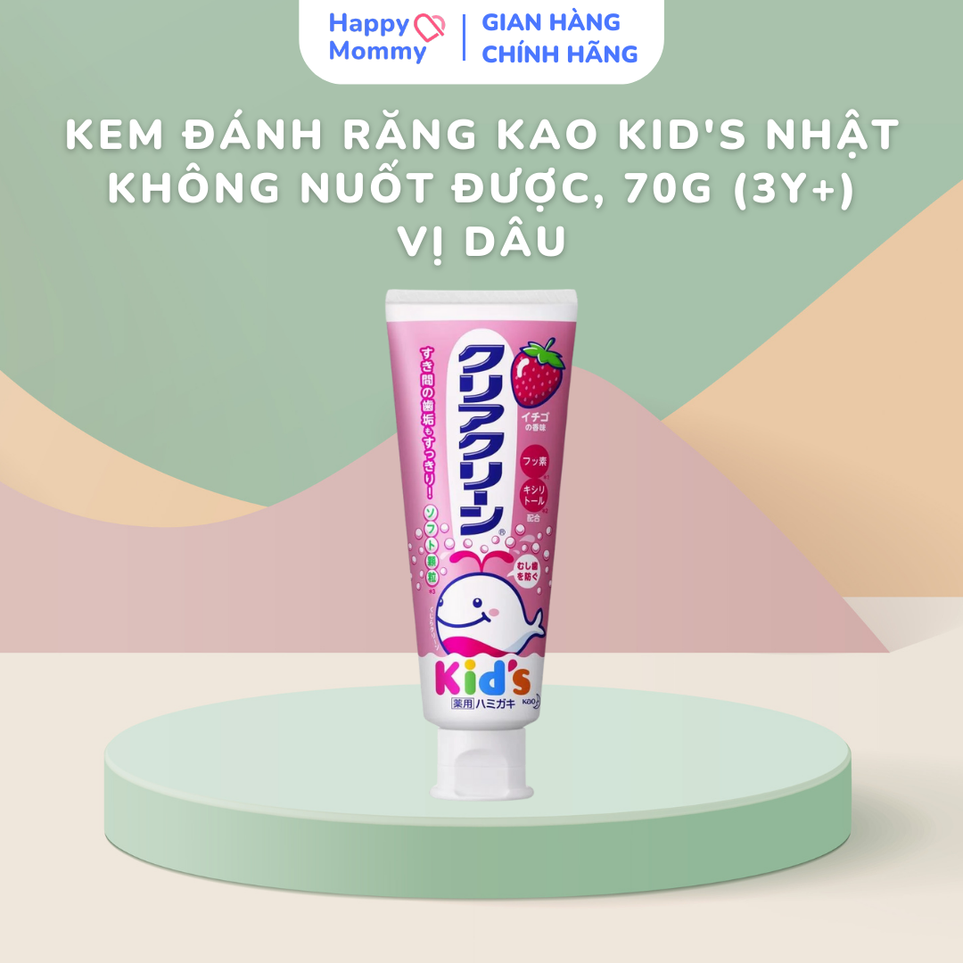 Kem Đánh Răng Kao Kid's Nhật Không Nuốt Được, 70G (3Y+)