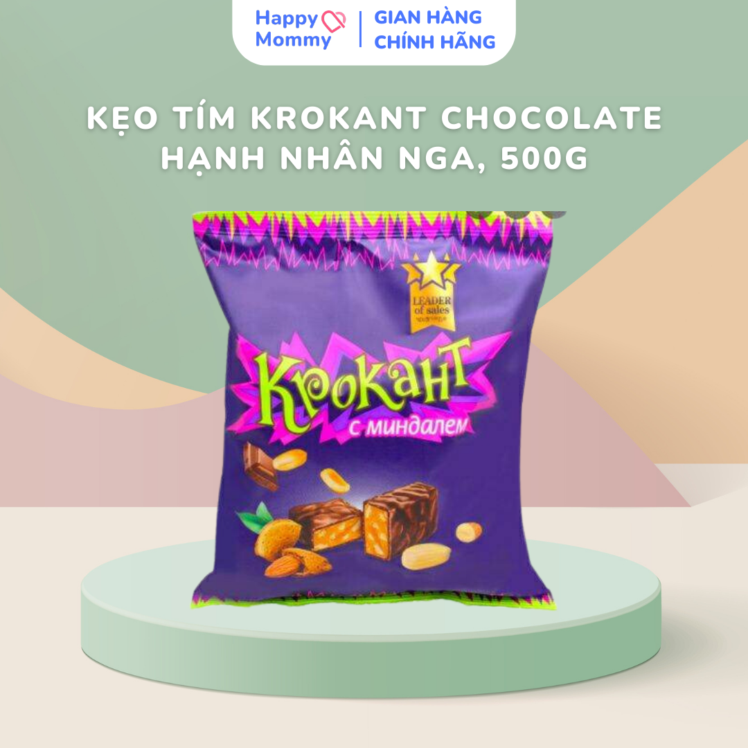 Kẹo tím Krokant Chocolate hạnh nhân Nga, 500g (18M+)