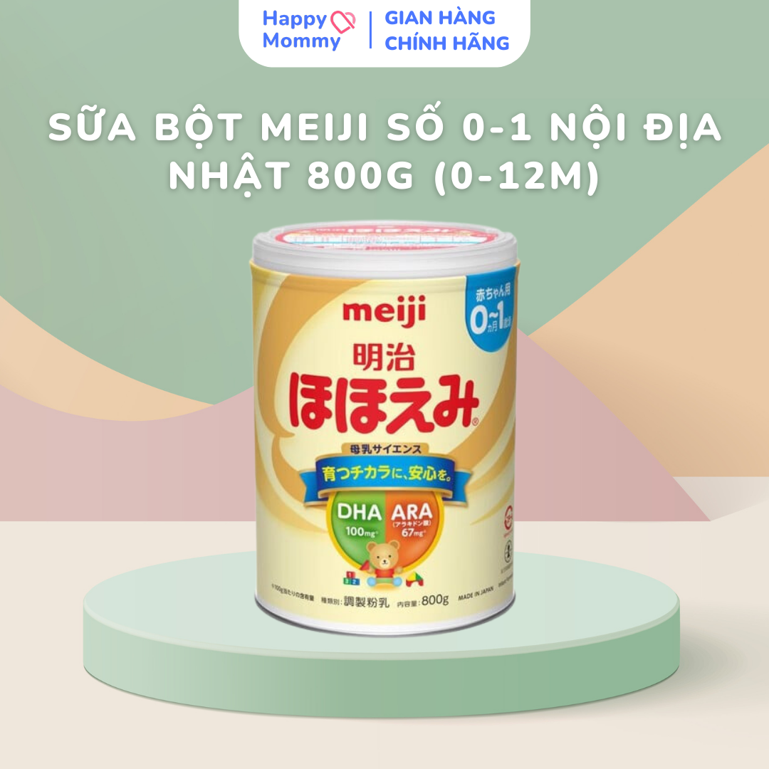 Sữa Bột Meiji Số 0-1 Nội Địa Nhật, 800G (0-12M)