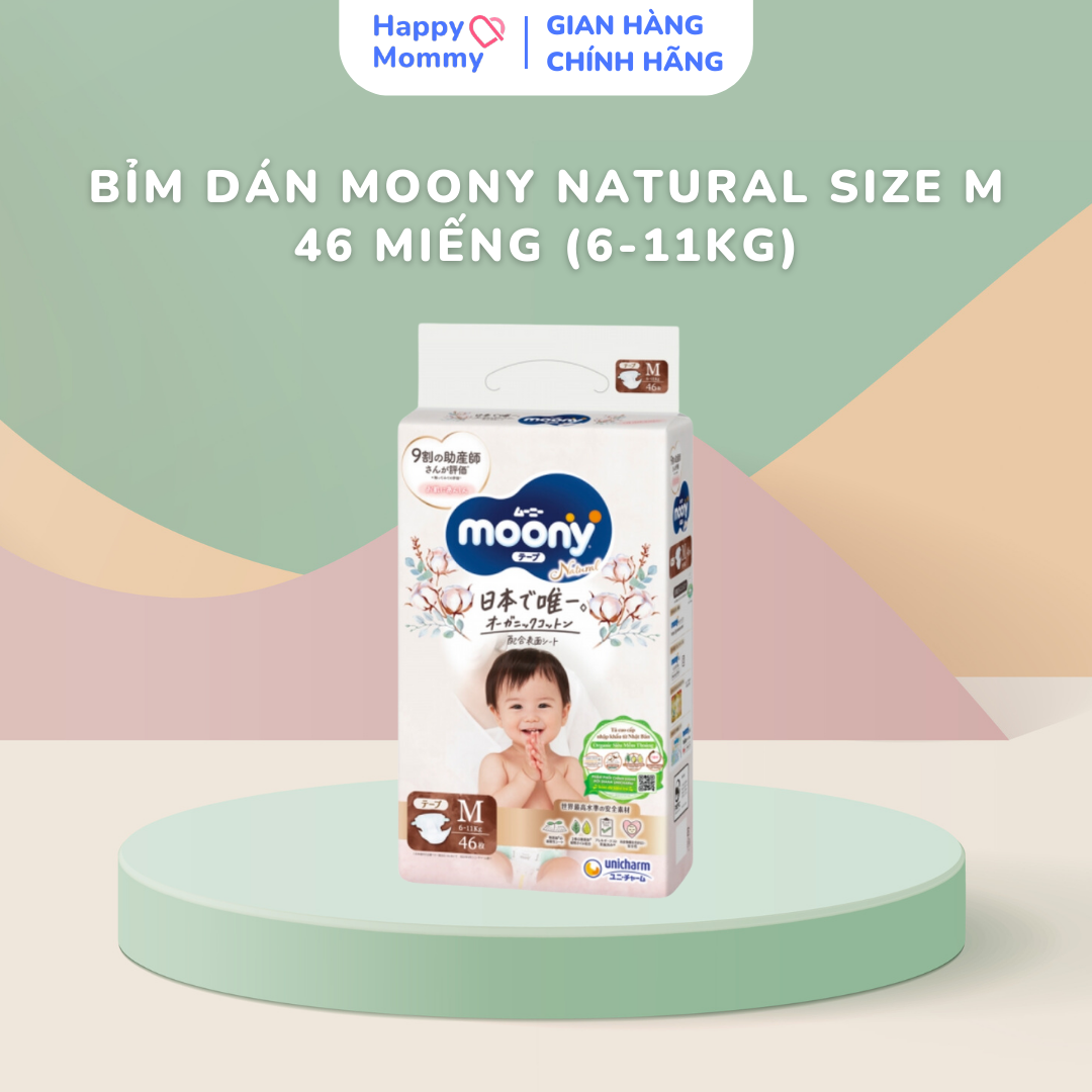 Bỉm Dán Moony Natural Size M 46 Miếng (6-11kg)