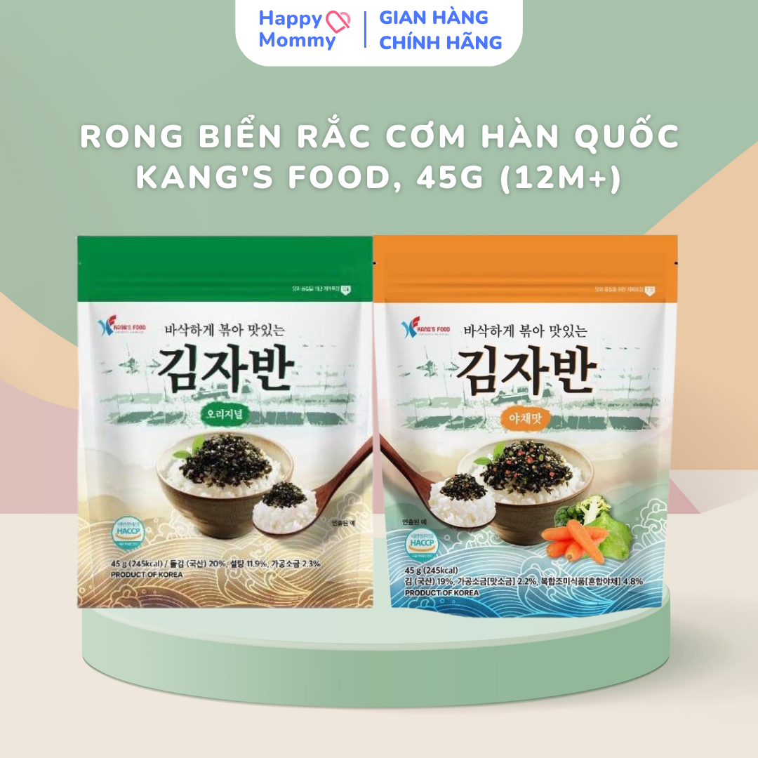 Rong biển rắc cơm Hàn Quốc Kang's Food, 45g (12M+)