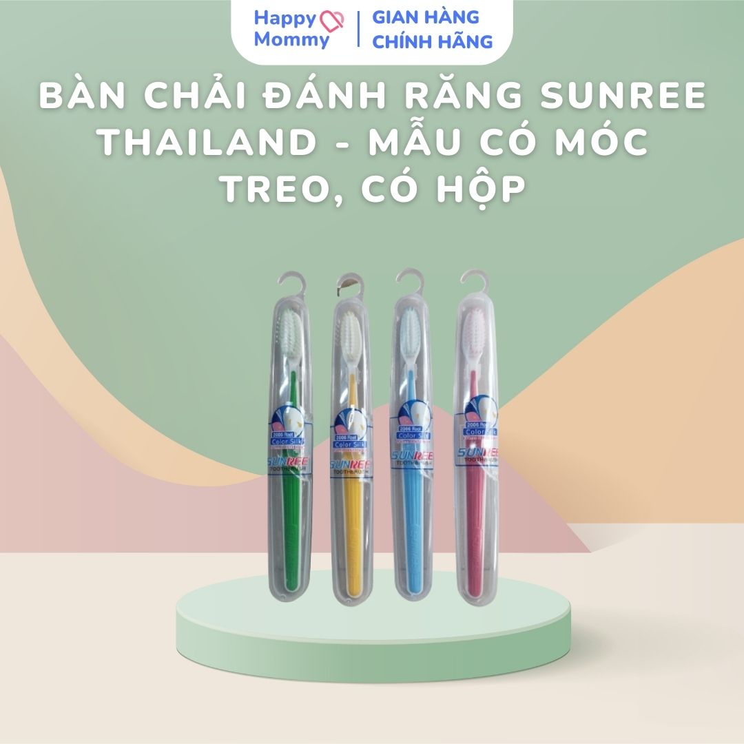 Bàn chải đánh răng Sunree Thailand - Mẫu có Móc treo, có hộp