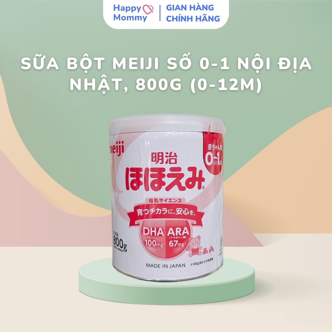 Sữa Bột Meiji Số 0-1 Nội Địa Nhật, 800G (0-12M)