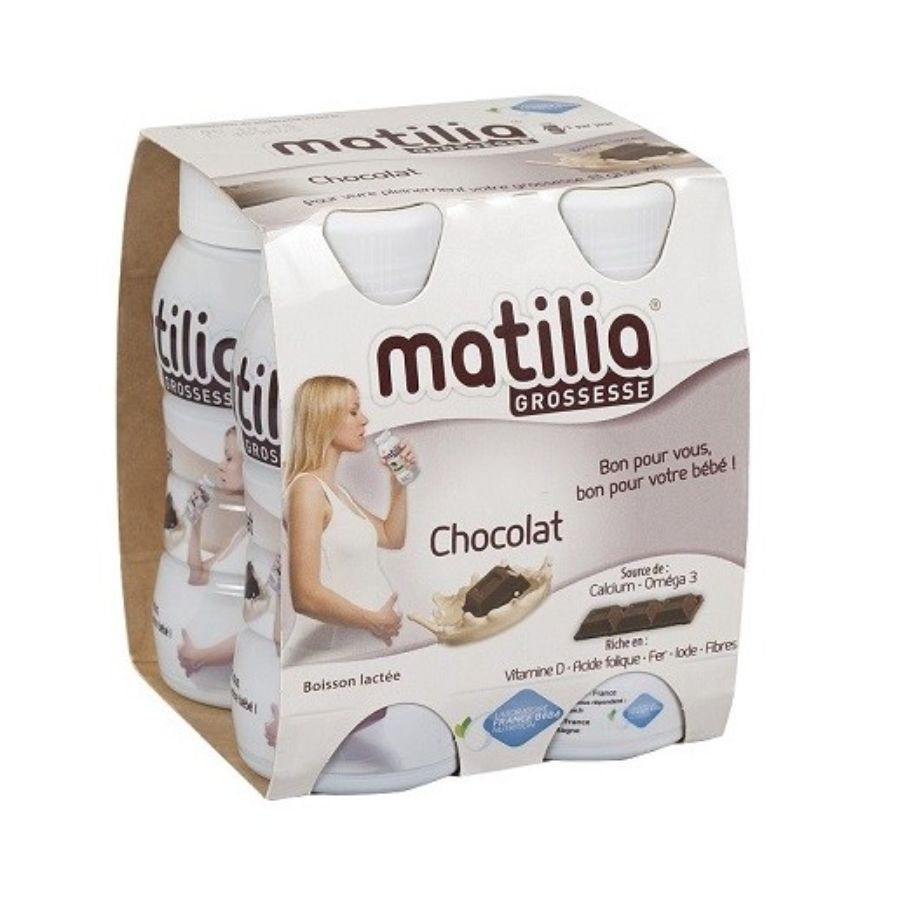 Sữa Bầu Matilia Pháp Vị Chocolate, Lốc 4 Hộp X 200ML