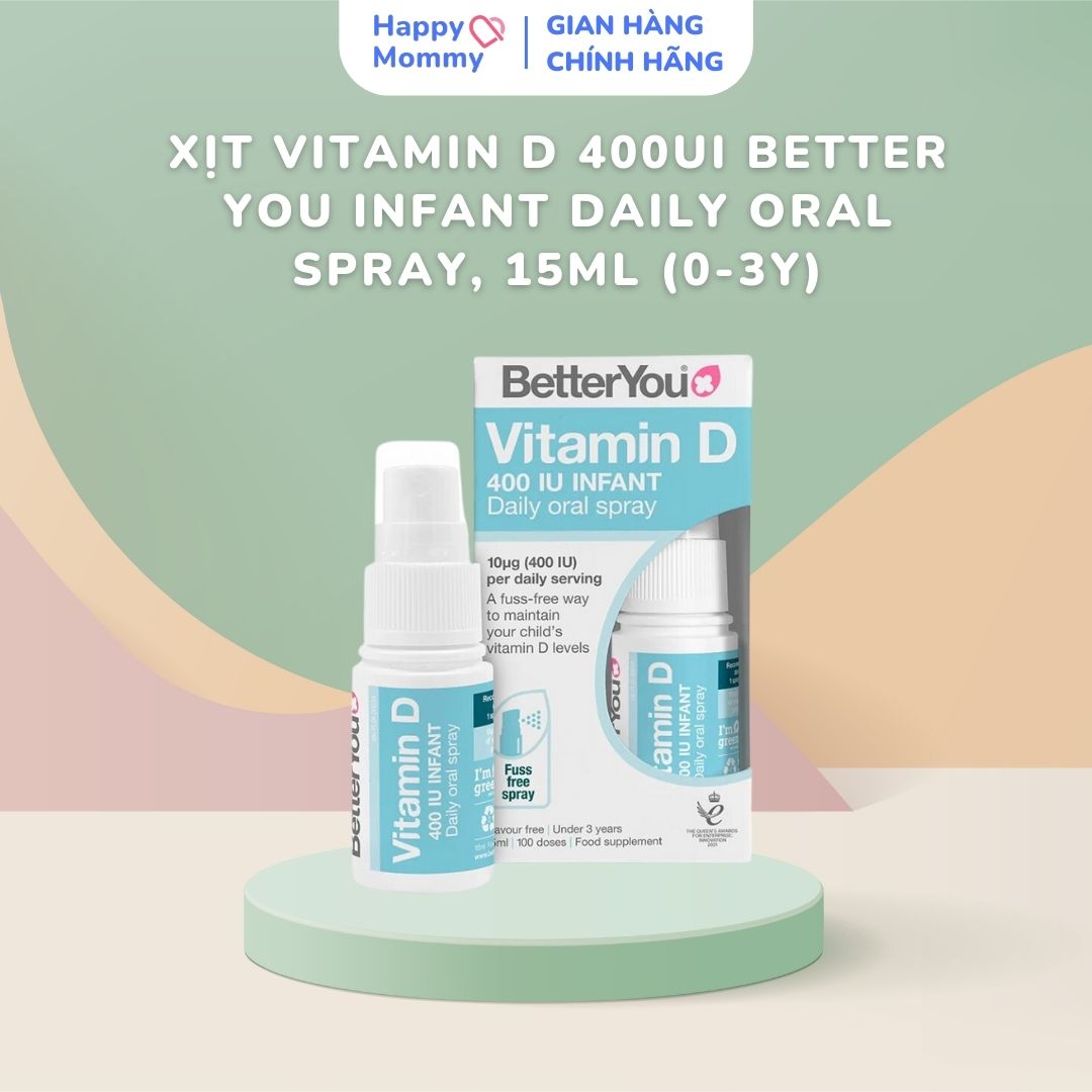 Xịt Vitamin D 400UI Better You Infant Daily Oral Spray, 15ml (0-3Y)