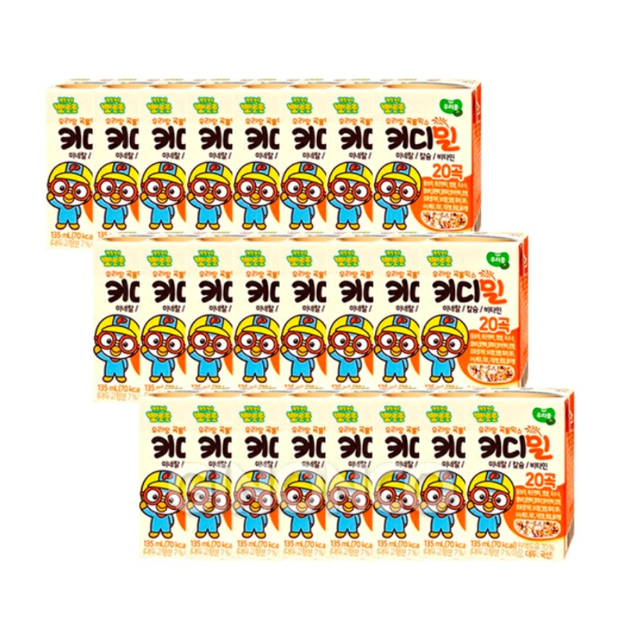 Sữa Hạt Pororo Kiddie Meal Hàn Quốc, THÙNG 8 lốc 24 hộp, 135ml (1Y+)
