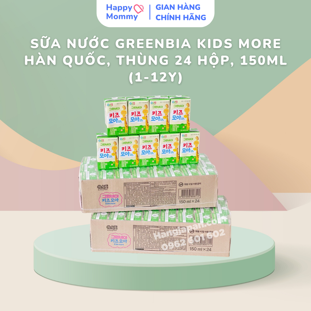 Sữa nước Greenbia Hikid Hàn Quốc, THÙNG 24 hộp, 150ml (1-12Y)