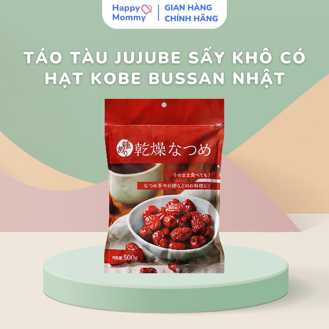 Táo Tàu Jujube Sấy Khô Có Hạt Kobe Bussan Nhật, 500G