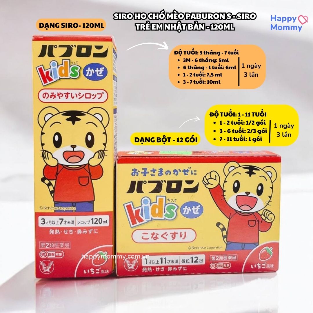 Siro taisho S chó mèo vị Dâu, 120ml (3M-7Y)