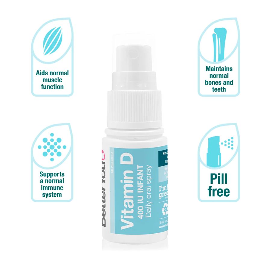 Xịt Vitamin D 400UI Better You Infant Daily Oral Spray, 15ml (0-3Y)
