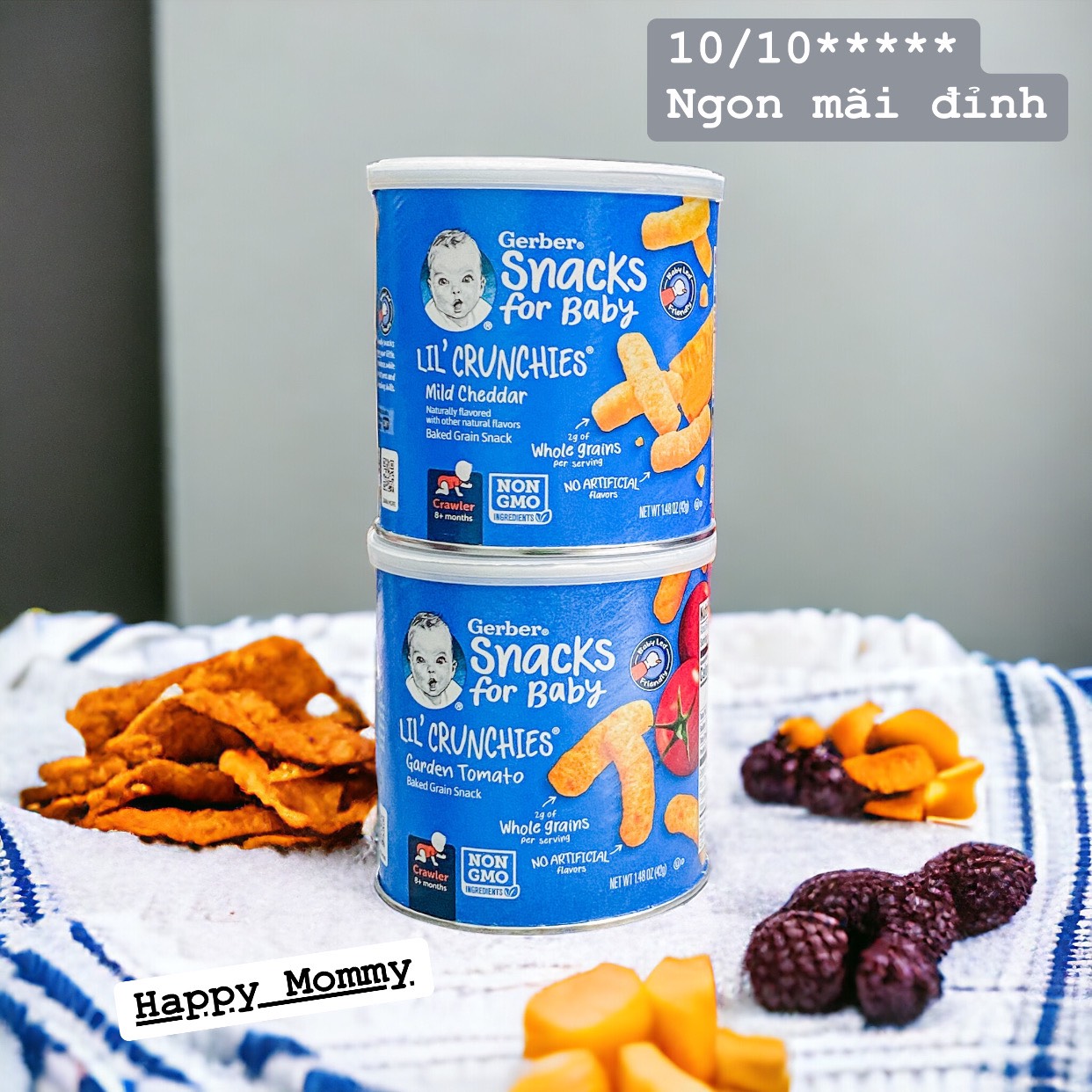 Bánh Ăn Dặm Gerber Lil'Crunchies Mỹ, 42G