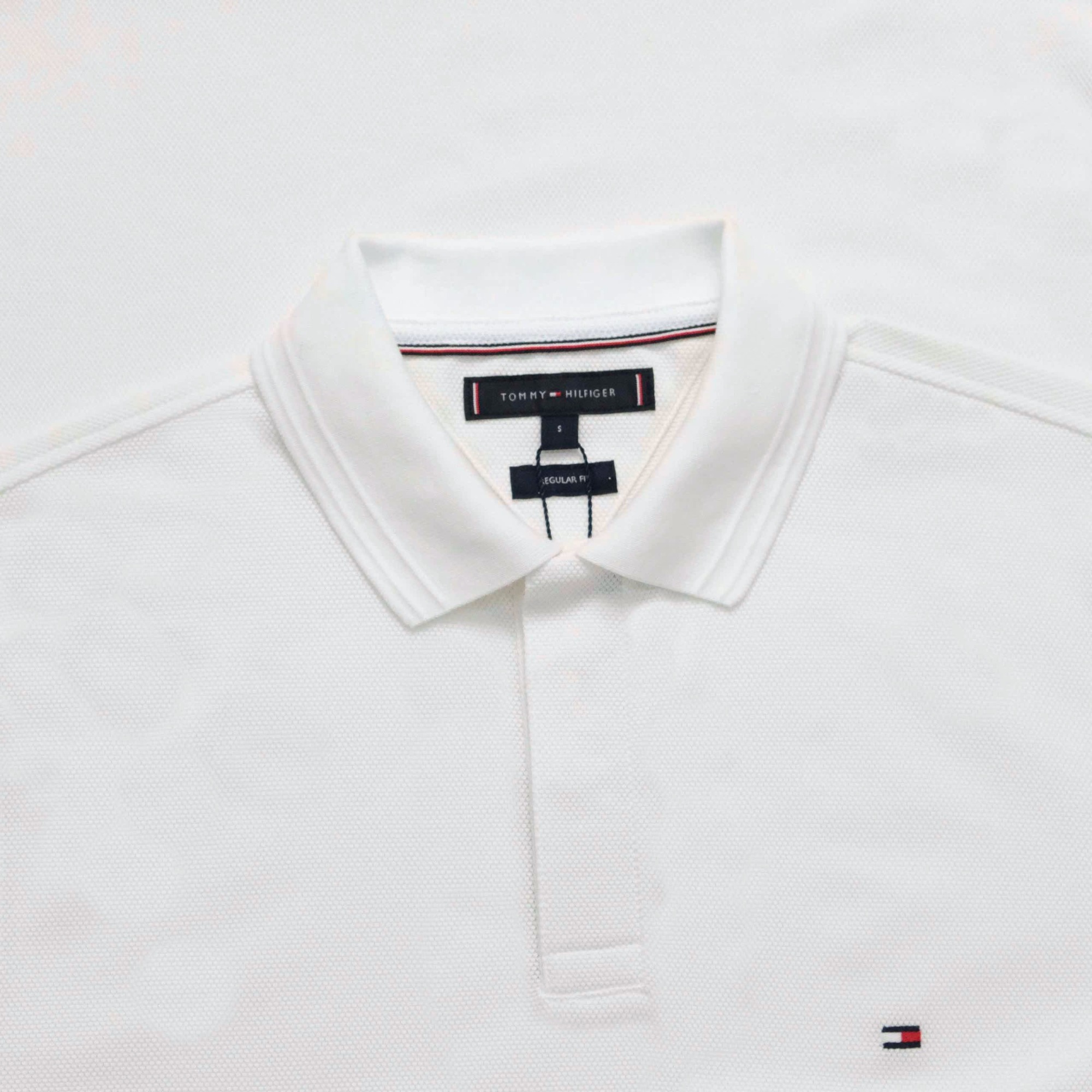 Áo Polo Tommy Hilfiger Bubble Stitch Reg / White