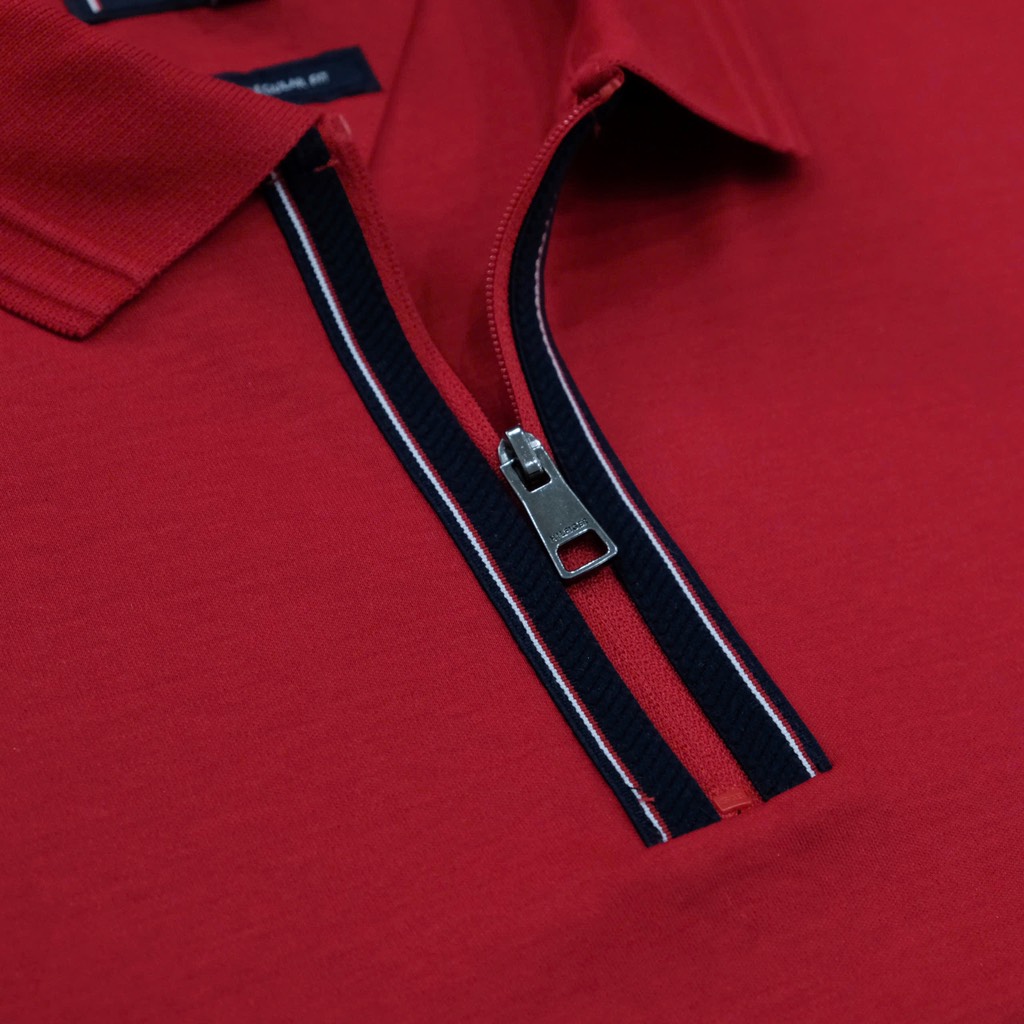 Áo Polo Tommy Hilfiger Zip Liquid Cotton Red