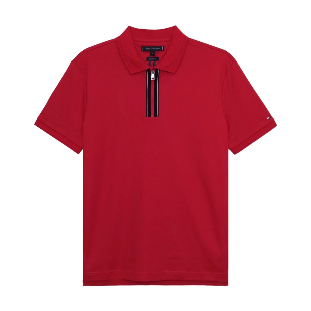 Áo Polo Tommy Hilfiger Zip Liquid Cotton Red