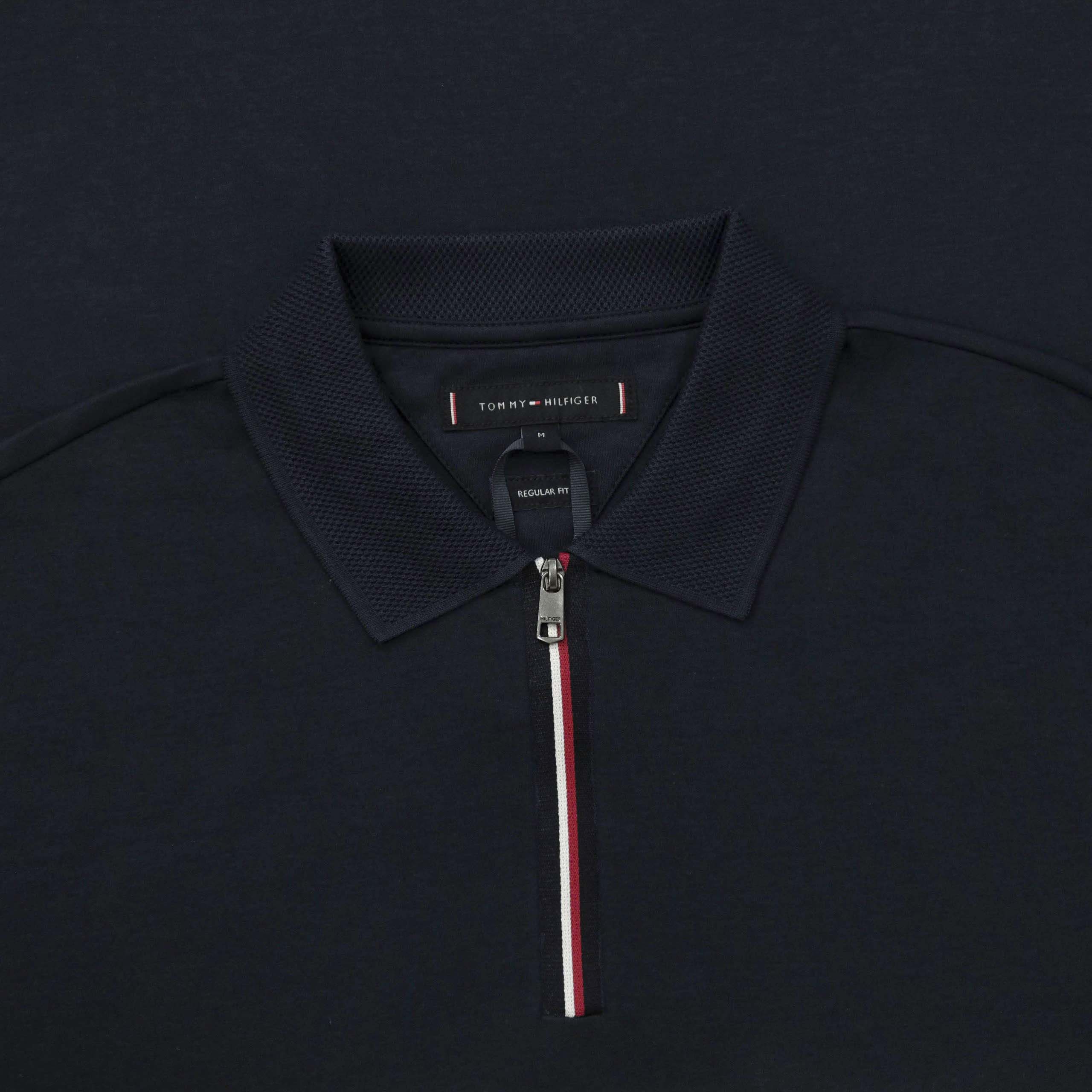 Áo Polo Tommy Hifiger Interlock Zip Reg /Desert Sky