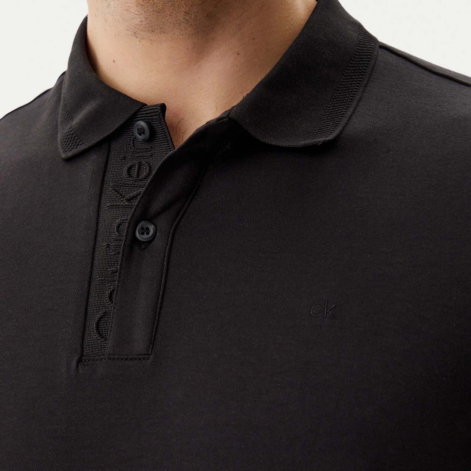 Áo Polo Calvin Klein Liquid Touch Texture Collar / Black