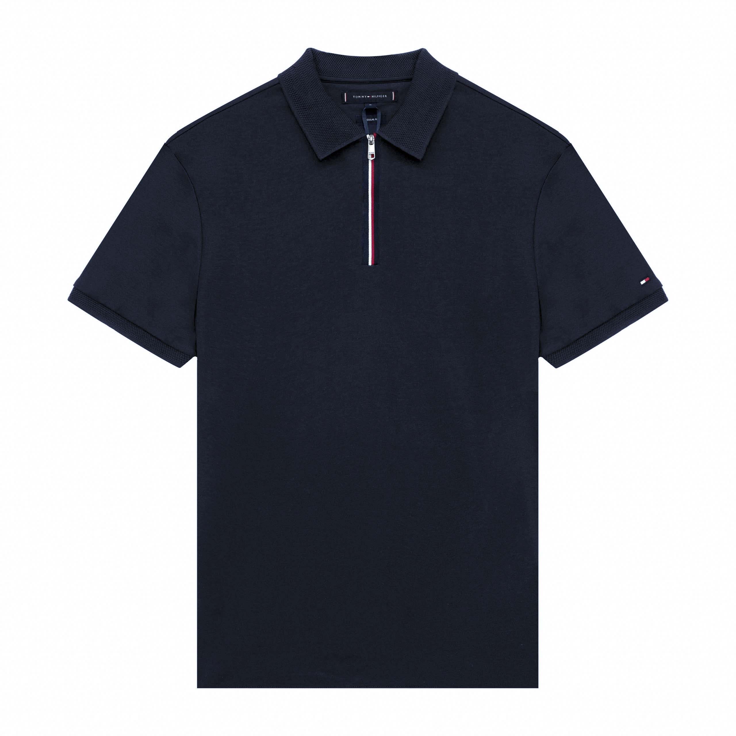 Áo Polo Tommy Hifiger Interlock Zip Reg /Desert Sky