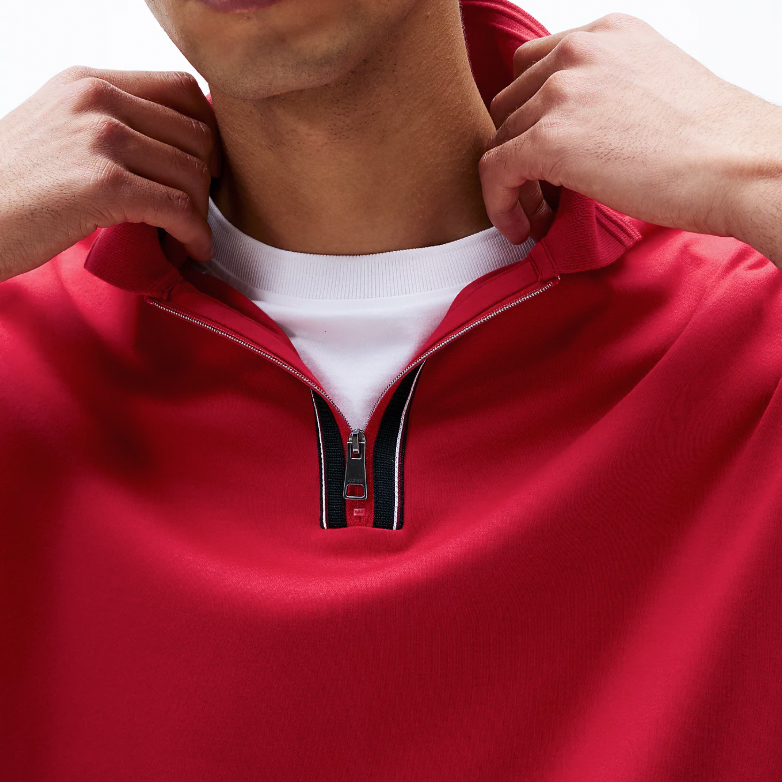 Áo Polo Tommy Hilfiger Zip Liquid Cotton Red