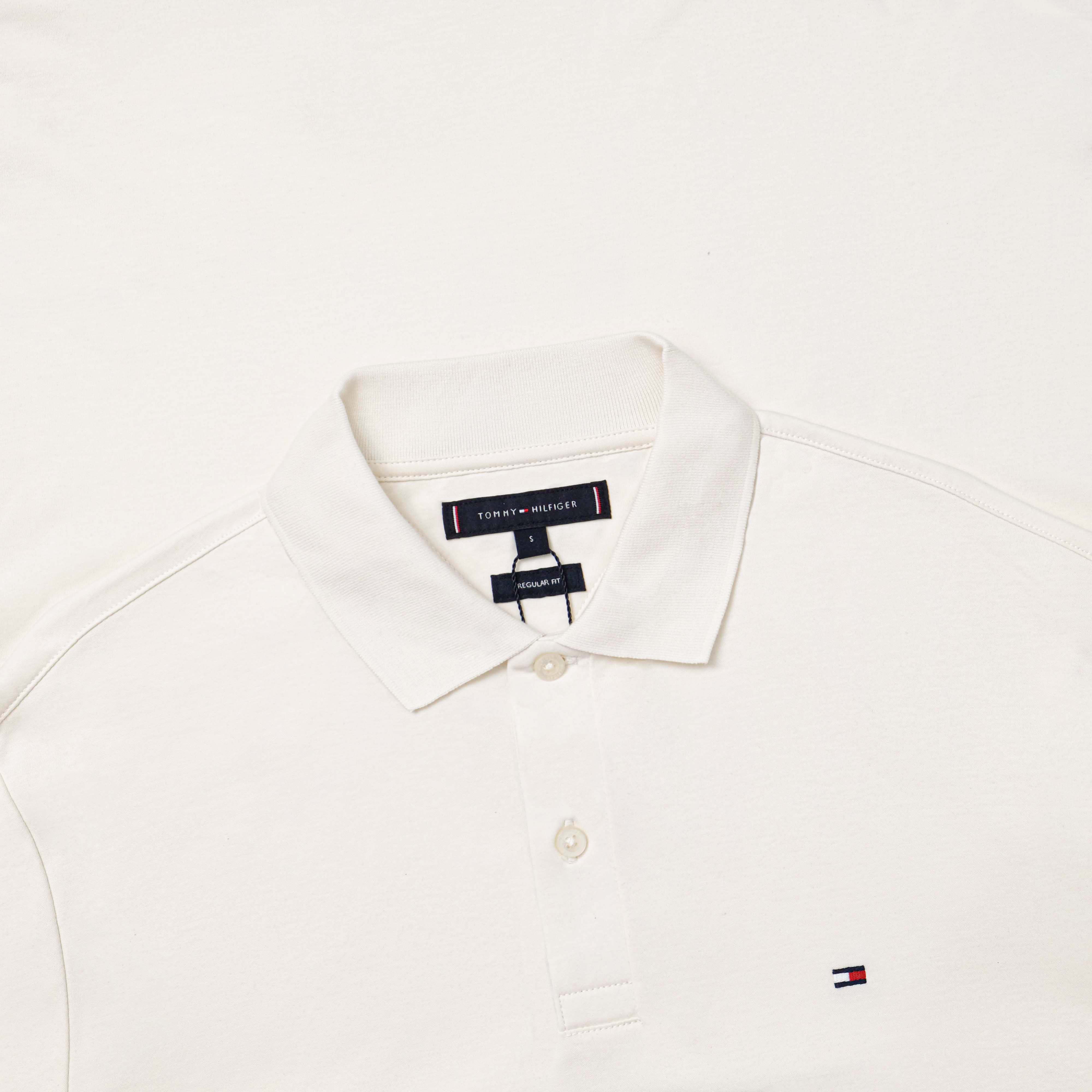 Áo Polo Tommy Hilfiger M L/S Liquid Cotton Reg / Ivory Petal