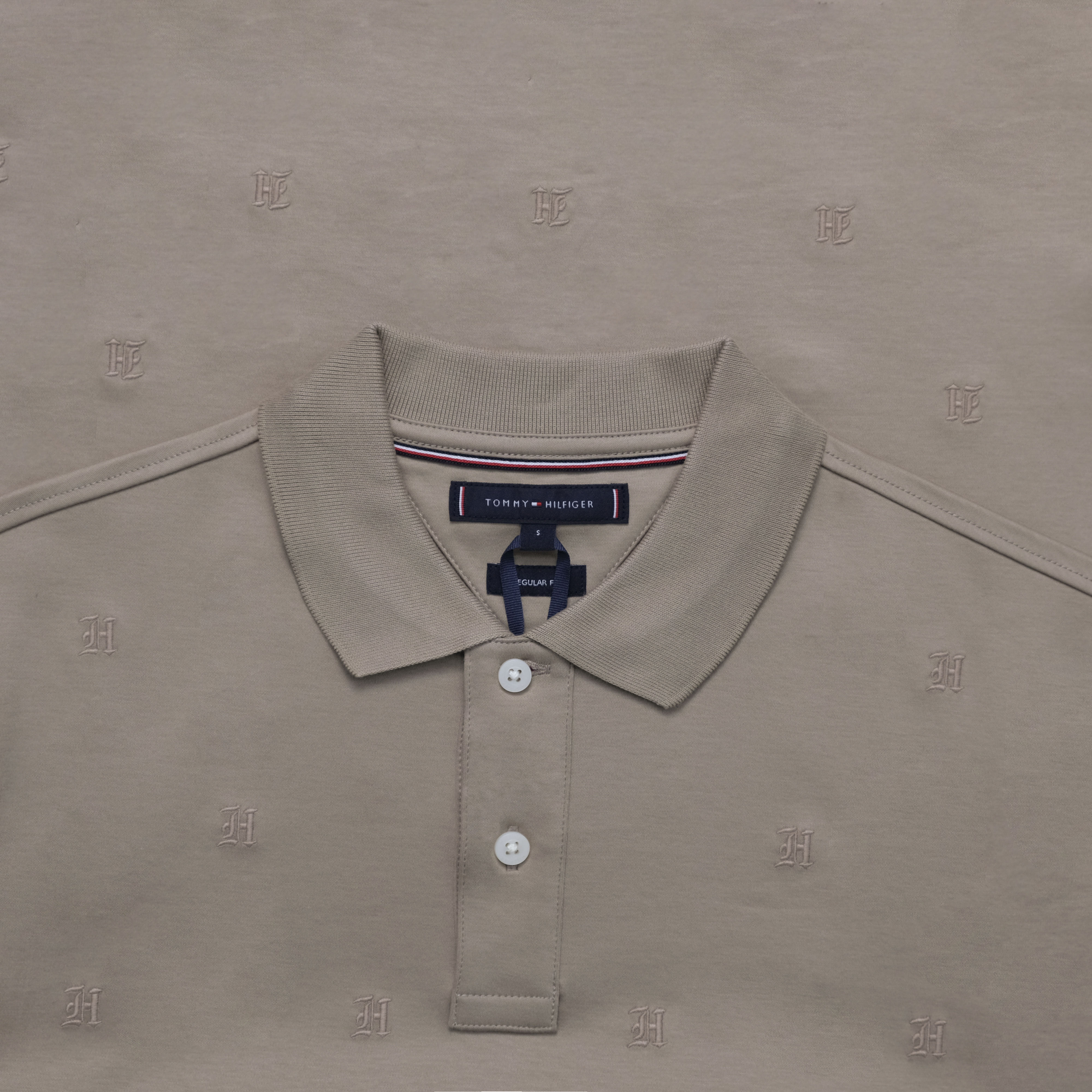 Áo Polo Tommy Hilfiger H All Over Reg Fit / Coastal Taupe