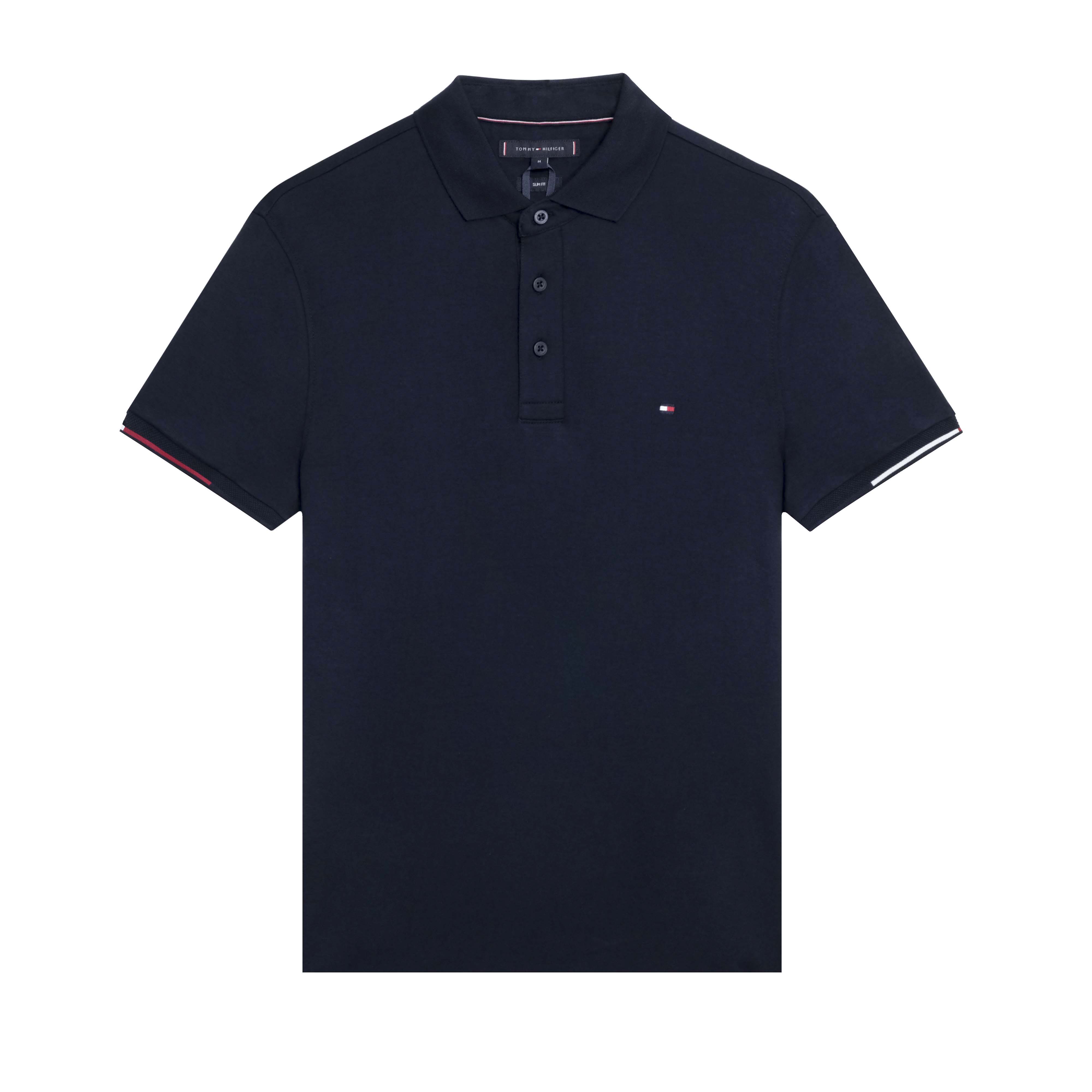 Áo Polo Tommy Hilfiger Interlock Flagcuff SLim Fit / Desert Sky