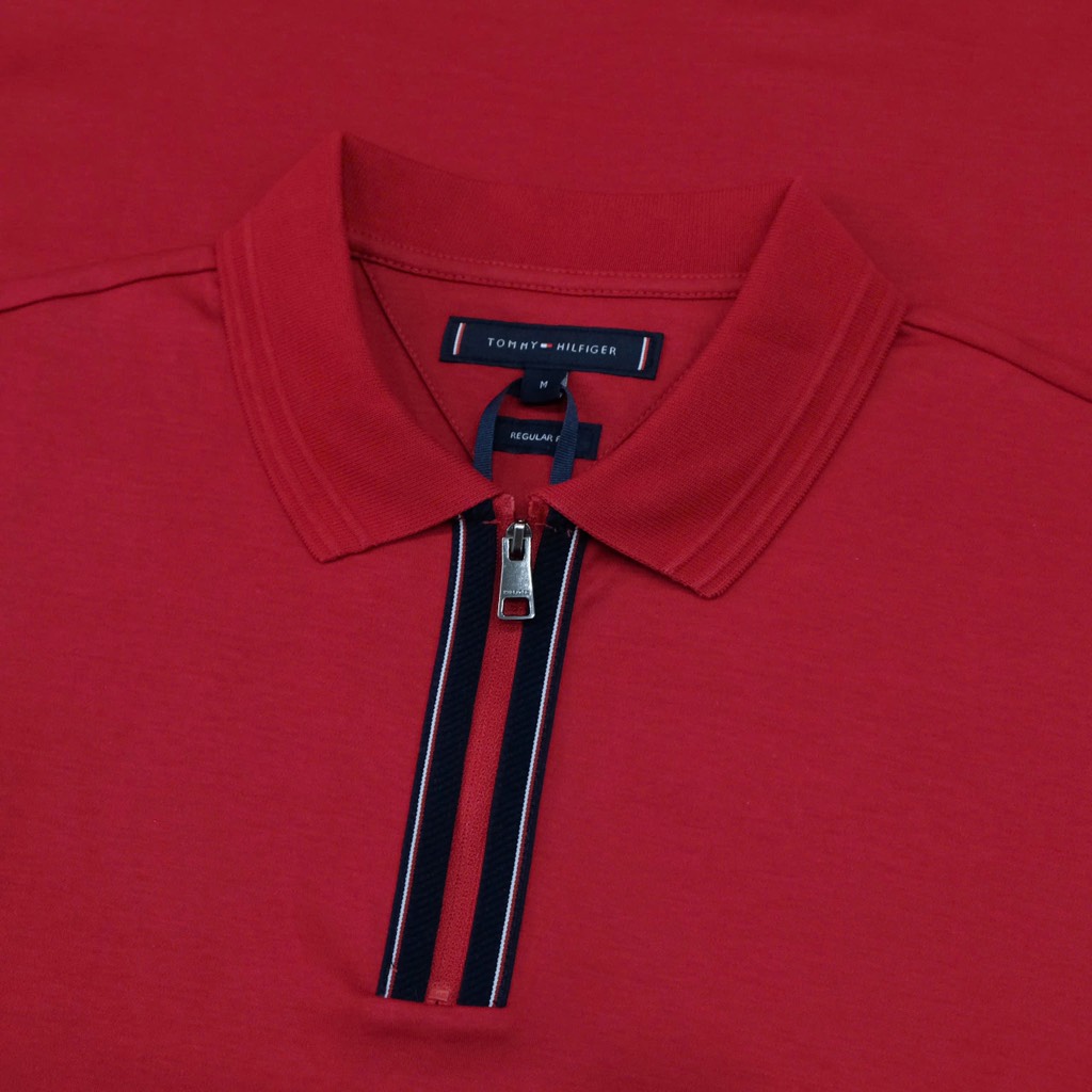 Áo Polo Tommy Hilfiger Zip Liquid Cotton Red