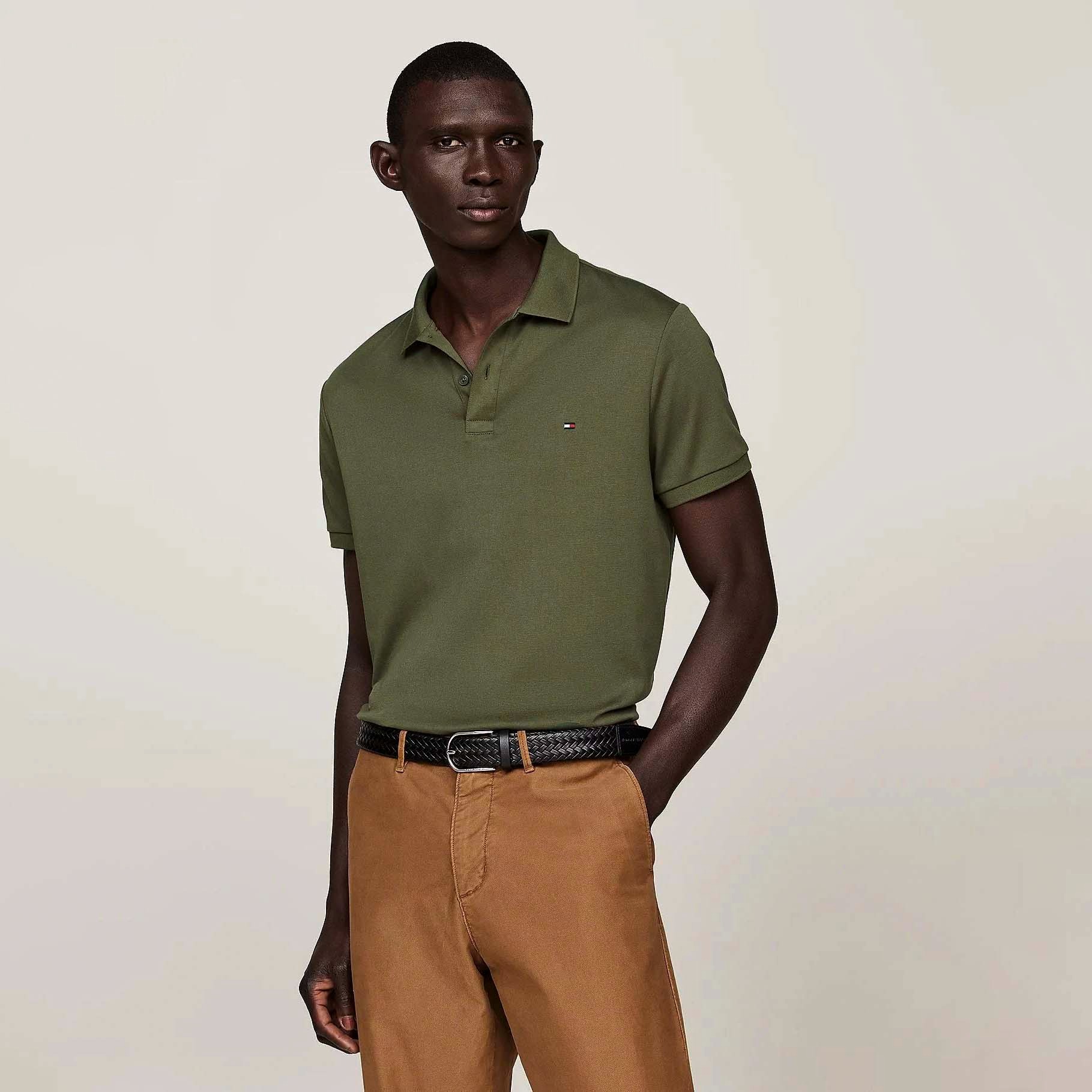 Polo Tommy Hilfiger Liquid Cotton Essential Reg Logo Army Green