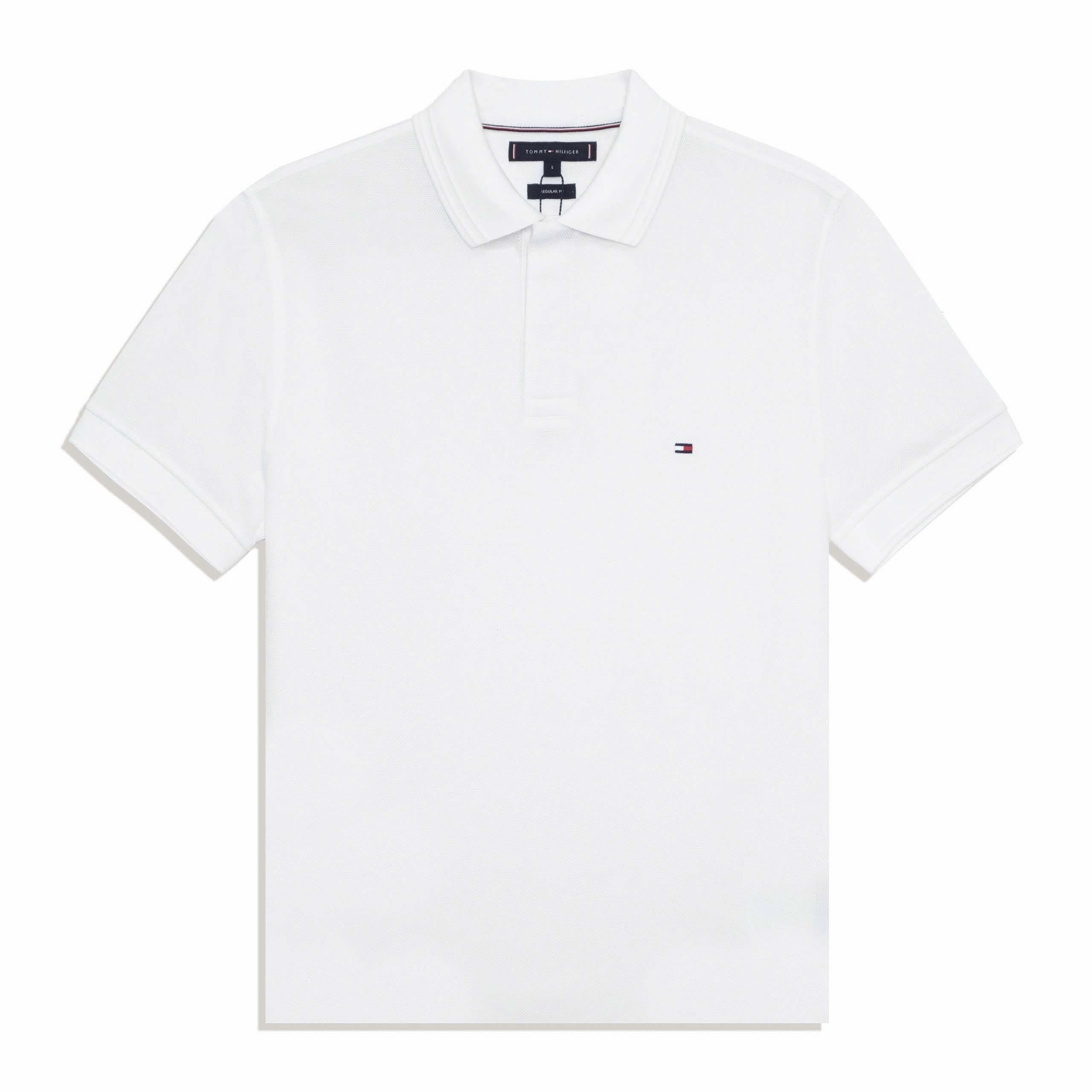 Áo Polo Tommy Hilfiger Bubble Stitch Reg / White