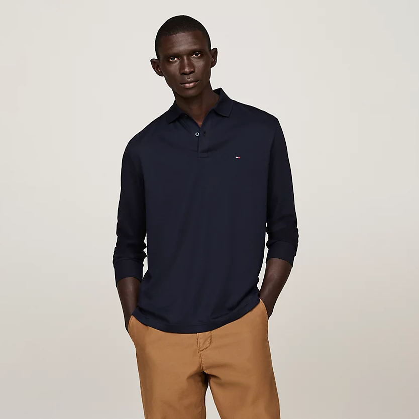 Áo Polo Tommy Hilfiger Regular Long Sleeve Navy