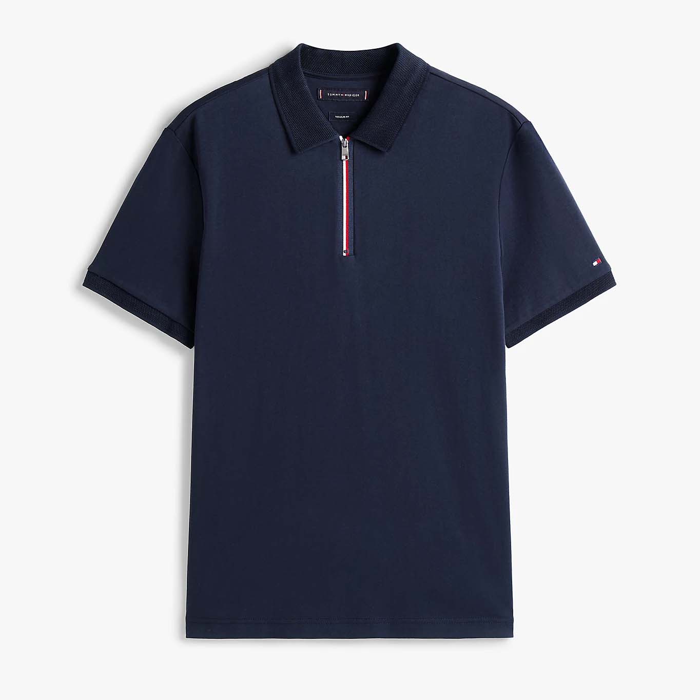 Áo Polo Tommy Hifiger Interlock Zip Reg /Desert Sky