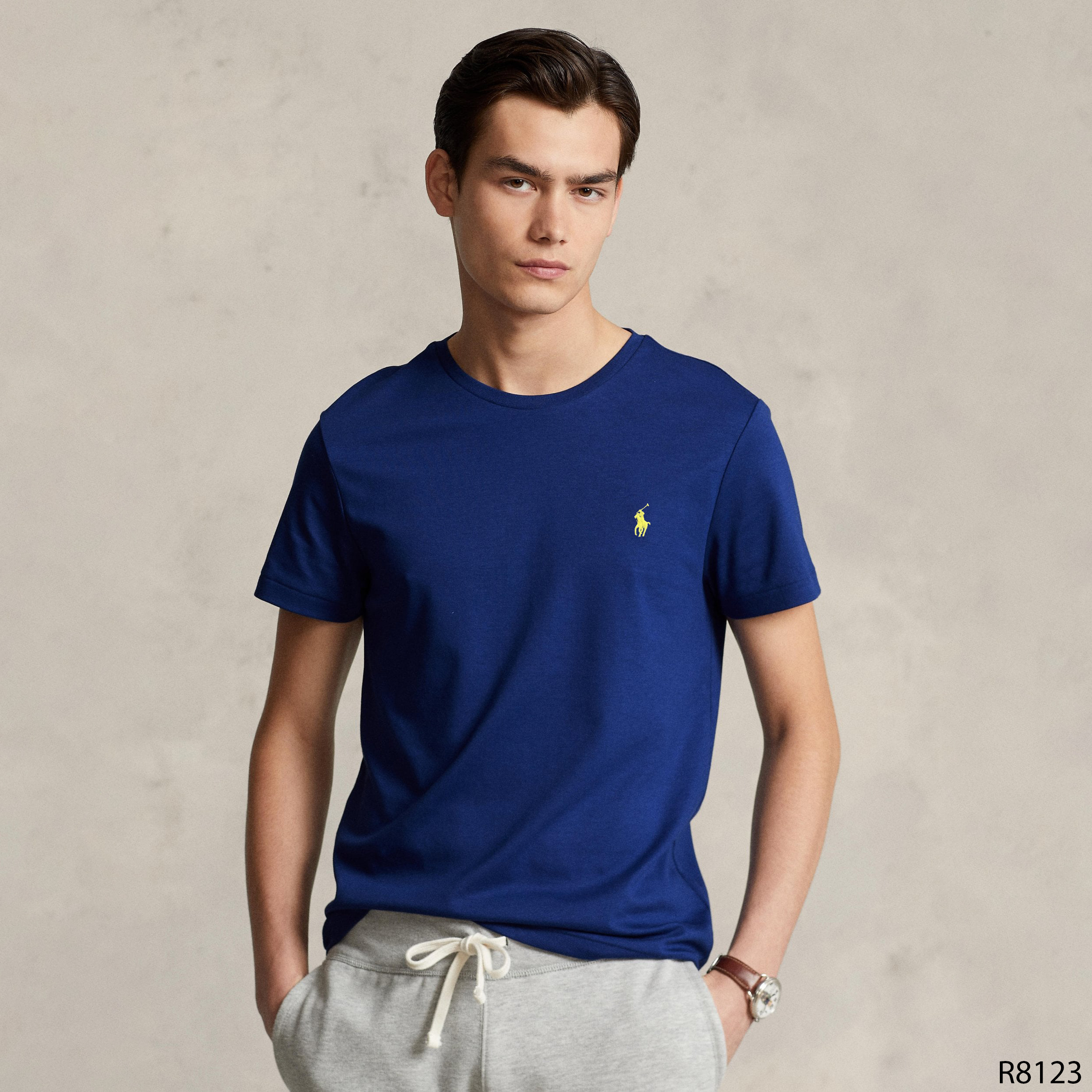 Áo Phông Ralph Lauren Custom Slim Fit Blue T -Shirt | thesunshine
