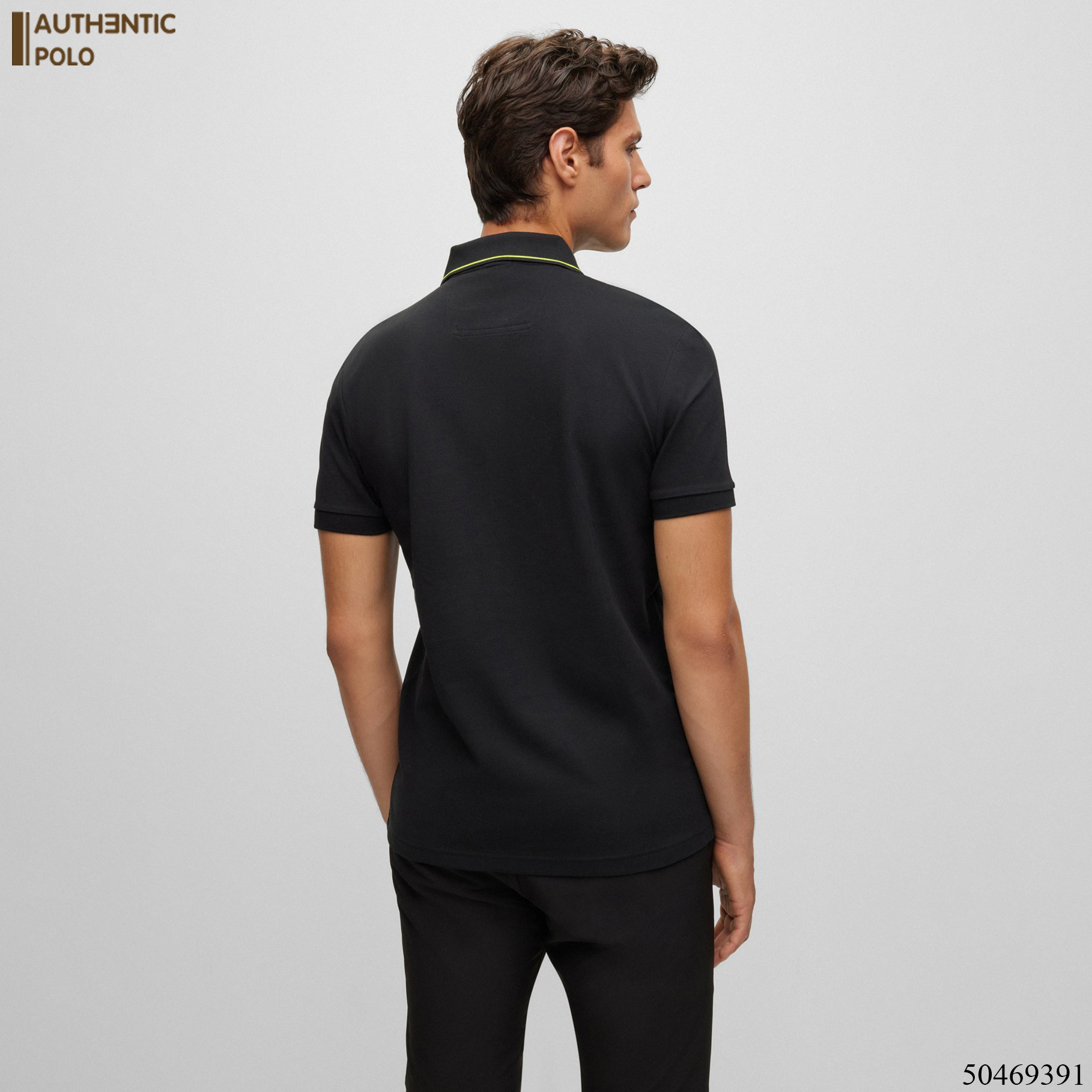Áo Polo Hugo Boss Slim Fit With Branded Planket Black
