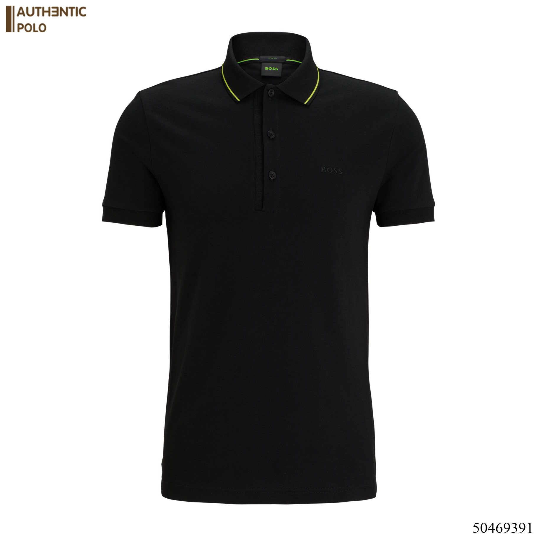 Áo Polo Hugo Boss Slim Fit With Branded Planket Black