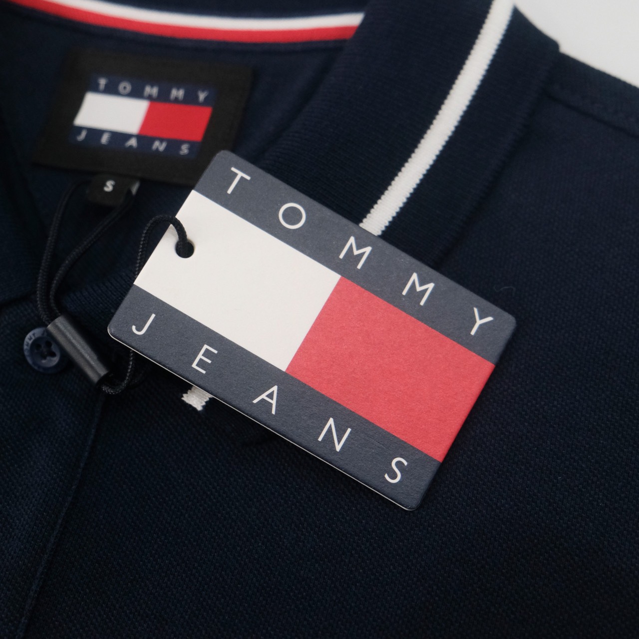 Áo Polo Tommy Jeans Tipping Dark Night Navy