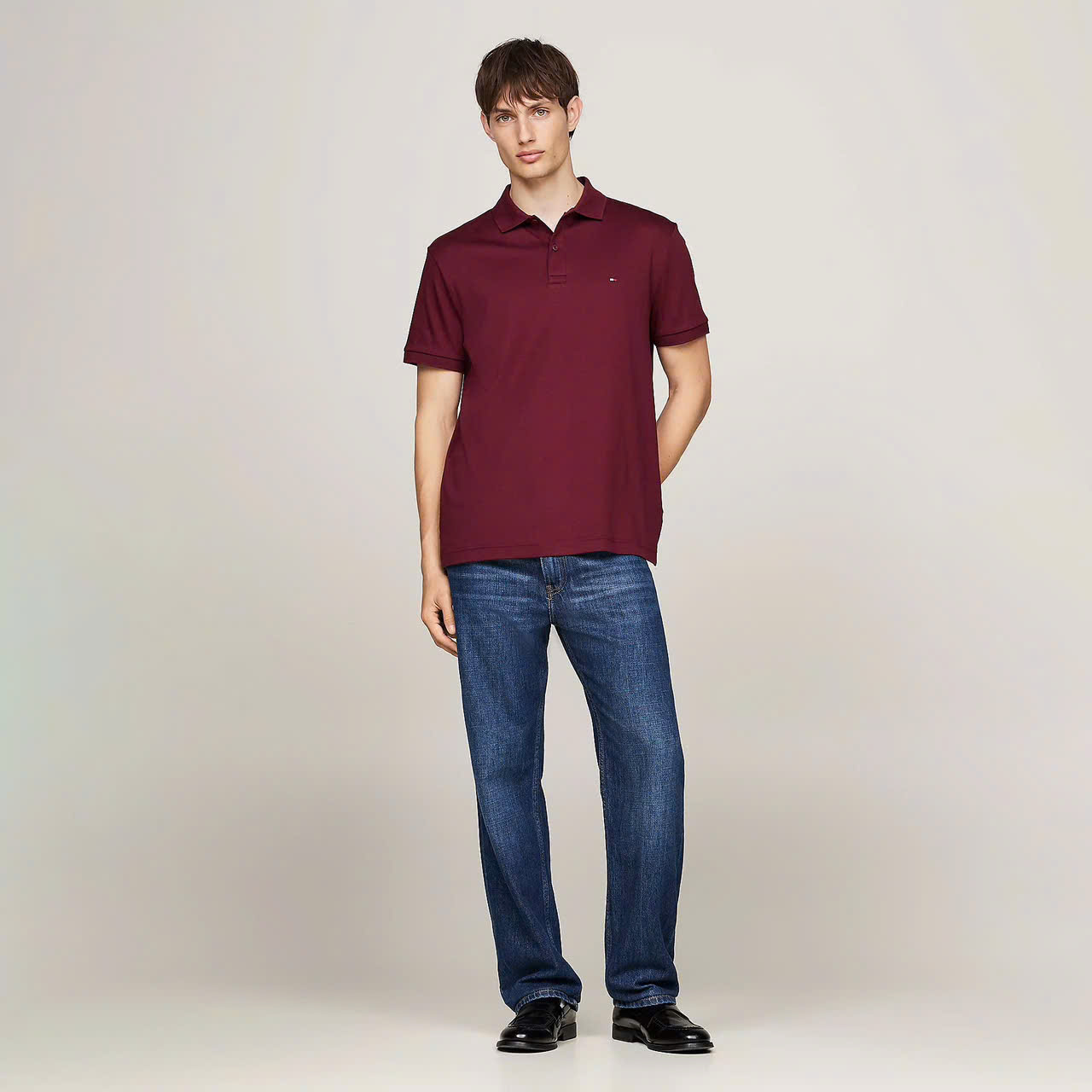 Áo Polo Tommy Hilfiger Liquid Cotton Essential Deep Rouge