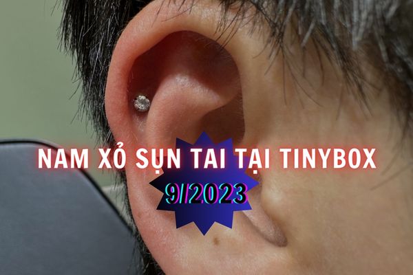 Ảnh xỏ khuyên sụn tai cho nam tại TinyBox - 9/2023