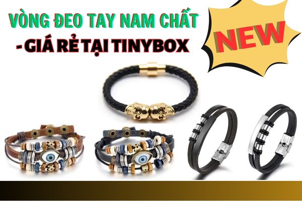 9 mẫu vòng đeo tay cho nam - Chất liệu da nhân tạo cao cấp