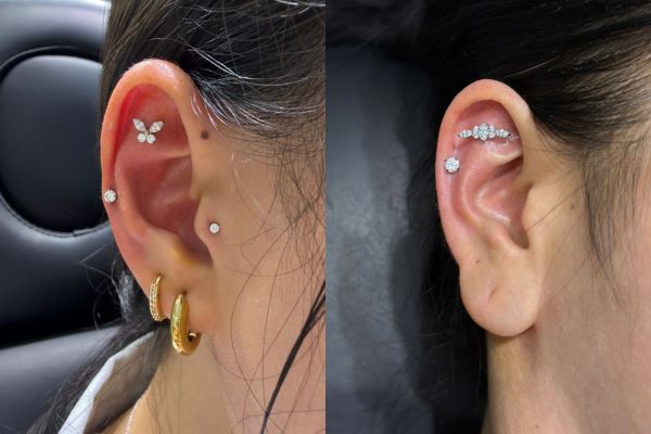 phối khuyên tai Flat và Tragus 