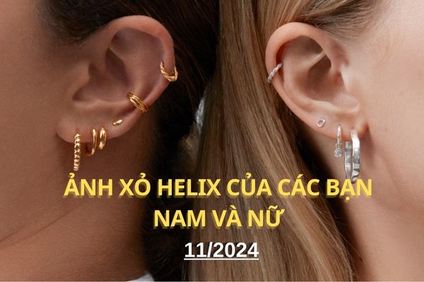 Ảnh xỏ Helix của các bạn nam và nữ tại TinyBox - 11/2024
