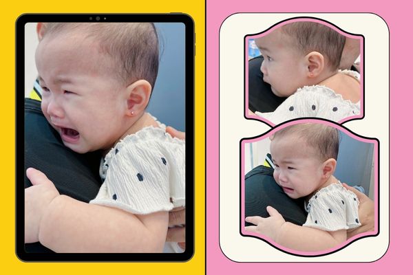 Ảnh em bé xỏ khuyên đáng yêu tại cửa hàng TinyBox 