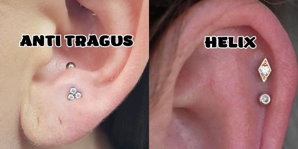 xỏ tai anti tragus và xỏ helix
