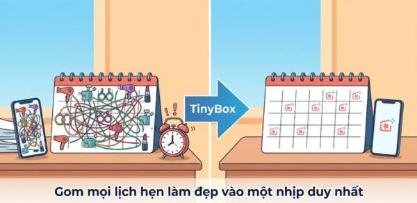 tinybox gom lịch hẹn làm đẹp cùng một nhịp