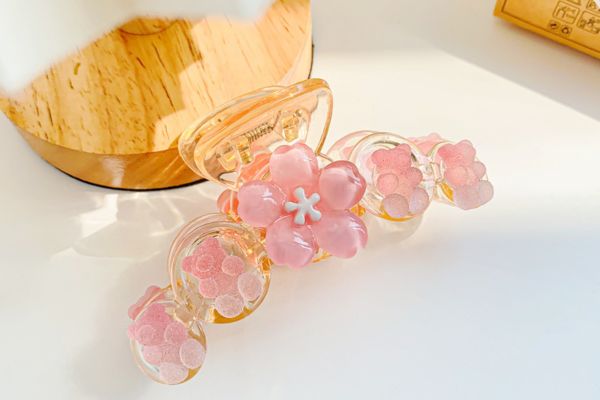 Kẹp tóc gấu hồng cho bạn nữ - 10cm