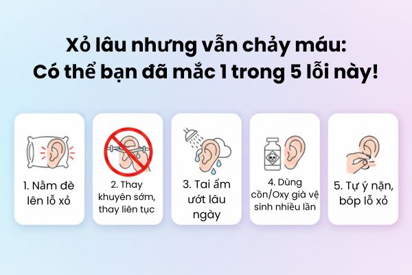 5 sai lầm khiến lỗ xỏ chảy máu